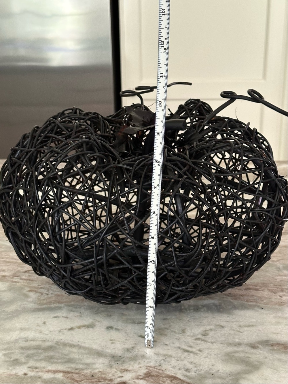 Halloween Pumpkin - Large Black Wicker Pumpkin Fall Halloween Decor - Picture 15 of 16